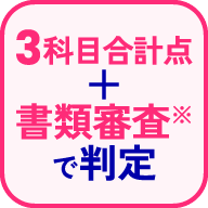 3科目合計点＋書類審査で判定